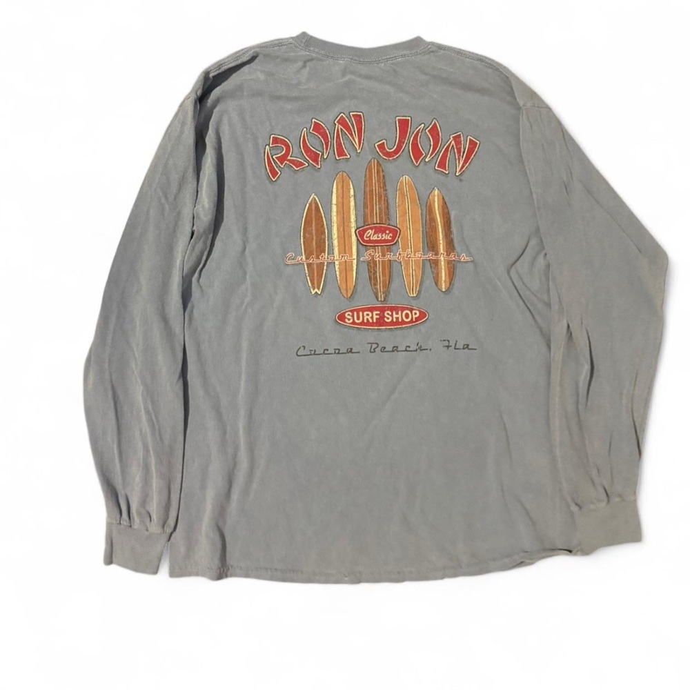 Vintage Ron Jon Surf Shop long sleeve Bluish Grey Graphic tee